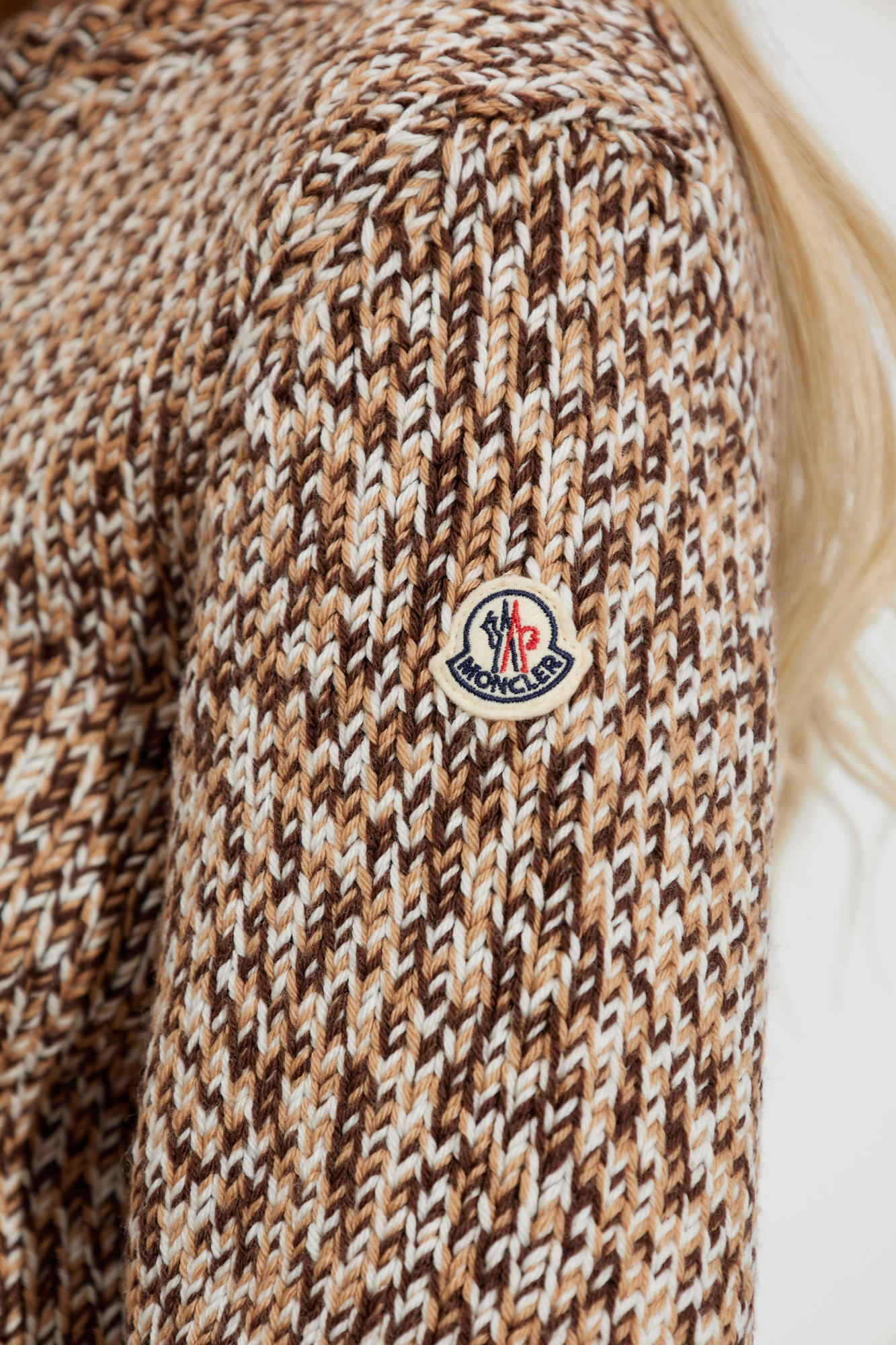 Brown Jumper with decorative knit Moncler - Vitkac GB